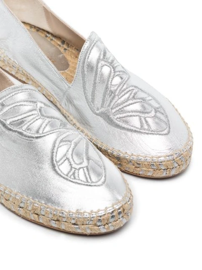 SILVER BUTTERFLY LEATHER ESPADRILLES