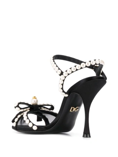 Shop Dolce & Gabbana Pearl-embellished Sandals In Black