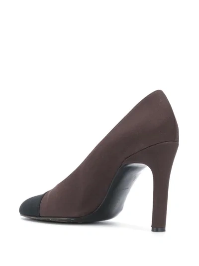 Pre-owned Chanel Cut-out Round Toe Pumps In Brown