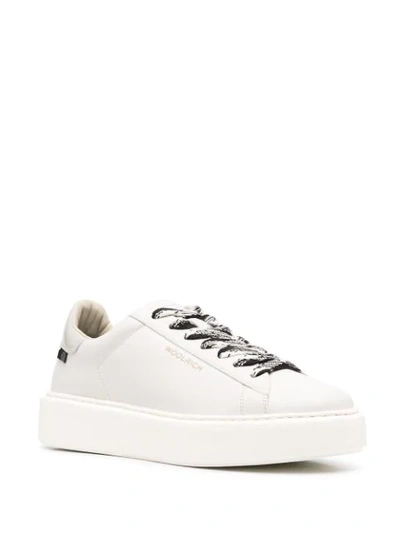 Shop Woolrich Contrast-lace Sneakers In Neutrals