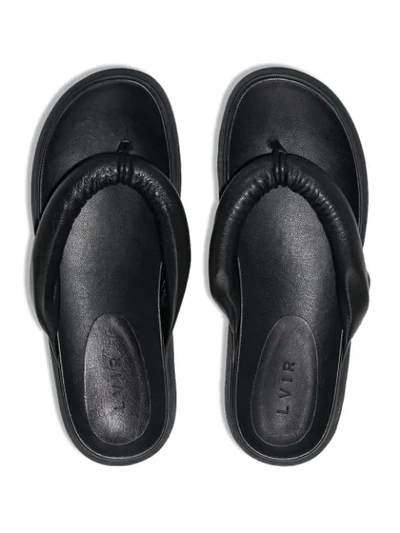 Shop Lvir Robe Leather Sandals In Black
