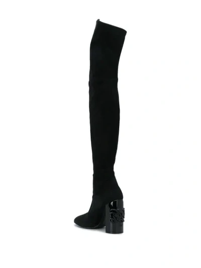 Shop Casadei Thigh-length Heeled Boots In Black