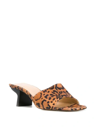 Shop By Far Lily Leopard-print Suede Sandals In Brown