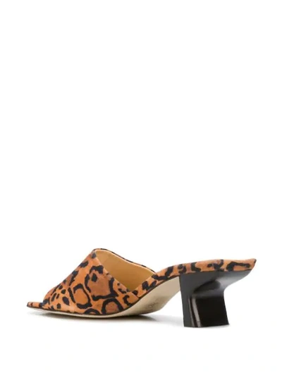 Shop By Far Lily Leopard-print Suede Sandals In Brown