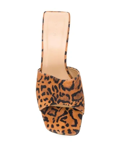 Shop By Far Lily Leopard-print Suede Sandals In Brown