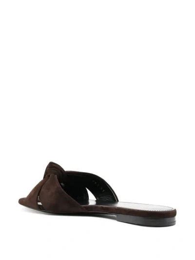 Shop Saint Laurent Bianca Slip-on Sandals In Brown