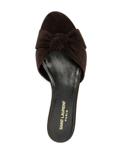 Shop Saint Laurent Bianca Slip-on Sandals In Brown