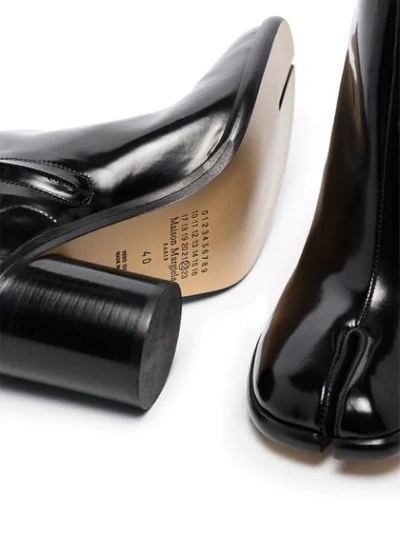 Maison Margiela Tabi 80mm Glossed-leather Boots In Black