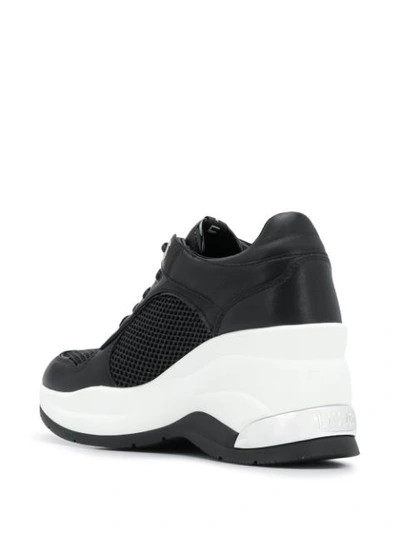 Shop Liu •jo Mesh Panel Chunky Heel Sneakers In Black