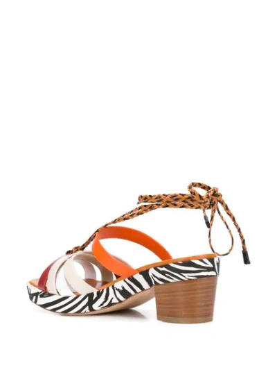 Shop Missoni Braided Ankle Strap Sandals In Orange