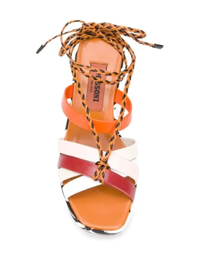 Shop Missoni Braided Ankle Strap Sandals In Orange