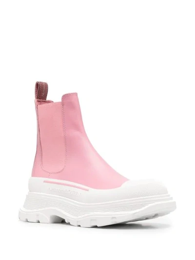 Shop Alexander Mcqueen Tread Slick Chelsea Boots In Pink