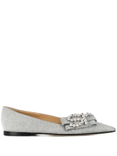 Shop Sergio Rossi Icona Ballerina Shoes In Grey