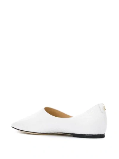 Shop Jimmy Choo Joselyn Crocodile Effect Loafers In White