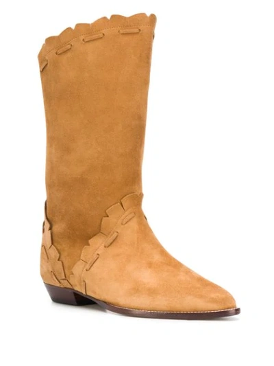 Shop Isabel Marant Sezari Low-heel Boots In Neutrals