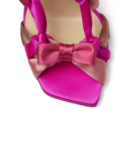 Shop Jimmy Choo Bow-detailing 100mm Seha Sandals In Pink