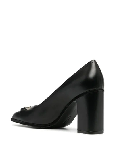 Shop Ferragamo Gancini Block-heel Pumps In Black