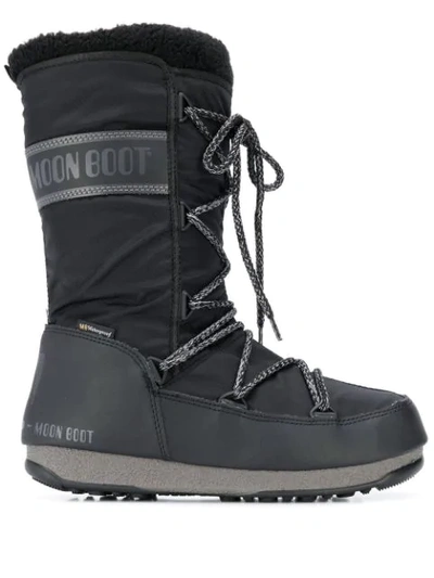Shop Moon Boot Lined Snow Boots In Black