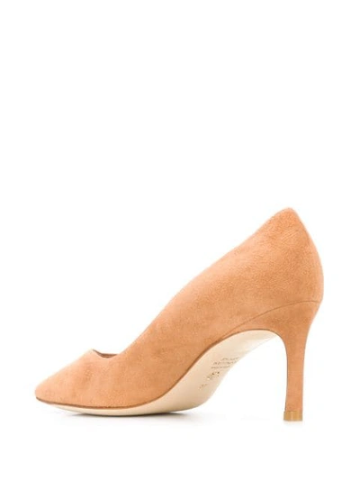 Shop Stuart Weitzman Anny 70mm Suede Pumps In Neutrals