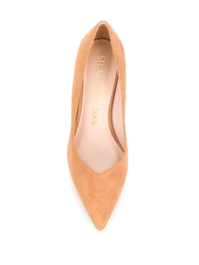 Shop Stuart Weitzman Anny 70mm Suede Pumps In Neutrals