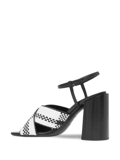 Shop Burberry Crossover Strap Sandals In Black
