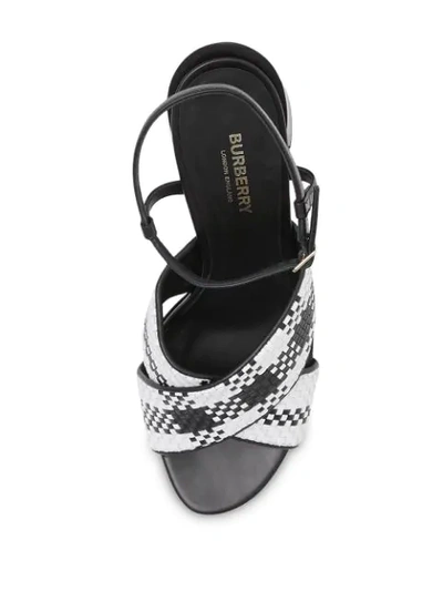 Shop Burberry Crossover Strap Sandals In Black