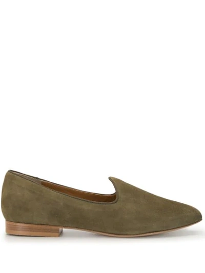 Shop Le Monde Beryl Suede 15mm Slippers In Green