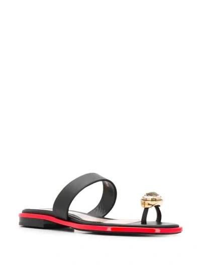 Shop Alexander Mcqueen Toe Ring Sandals In Black