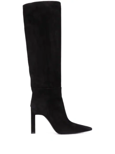 Shop Attico Pointed High-heeled Boots In Black