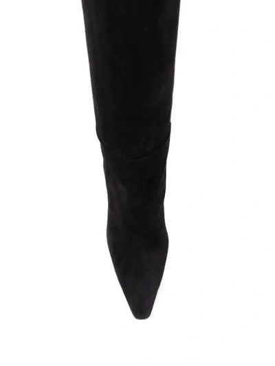 Shop Attico Pointed High-heeled Boots In Black