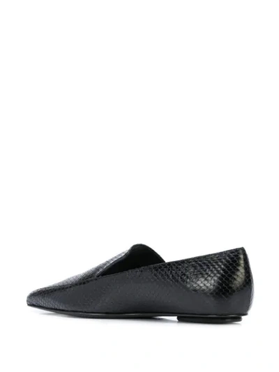 Rosetta Getty Embossed Square-toe Loafers In Black