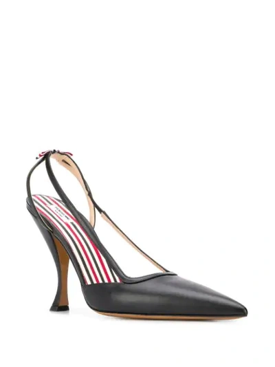 Shop Thom Browne Two-toned 75mm Mules In Black