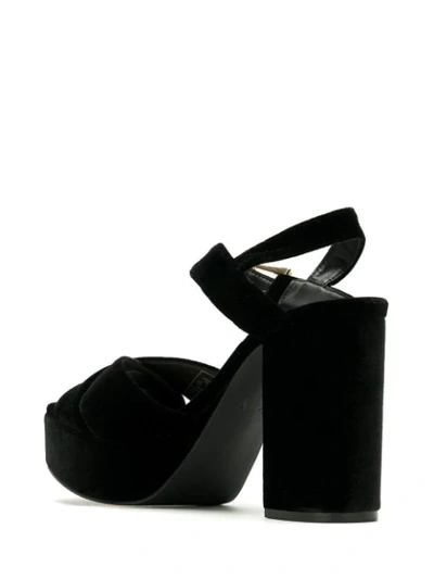 Shop Armani Exchange Block-heel 110mm Sandals In Black