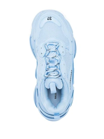 Shop Balenciaga Triple S Lace-up Sneakers In Blue