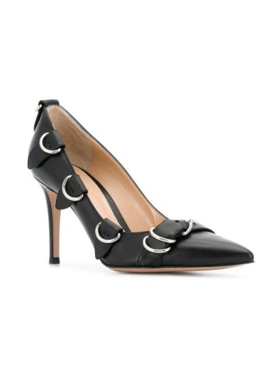 Shop Gianvito Rossi Pointed Buckled Pumps In Black