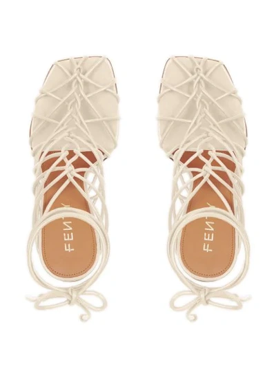 Shop Fenty Caged In 105mm Sandals In White