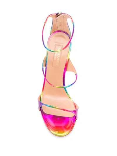 Shop Aquazzura Gradient Strappy Stiletto Sandals In Pink
