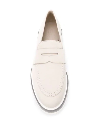 Shop Santoni Low-heel Slip-on Loafers In Neutrals