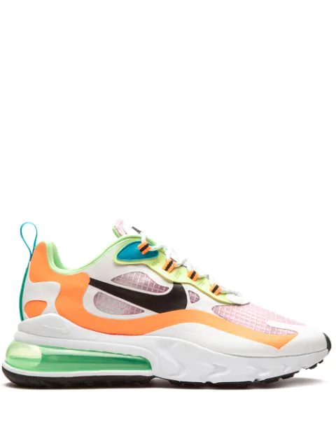 Nike Air Max 270 React Sneakers In Translucent Pink Multi In White Modesens