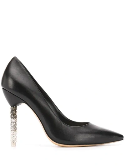 Shop Sophia Webster Coco Crystal-beaded Heel Pumps In Black