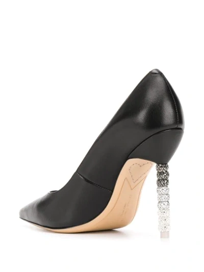 Shop Sophia Webster Coco Crystal-beaded Heel Pumps In Black