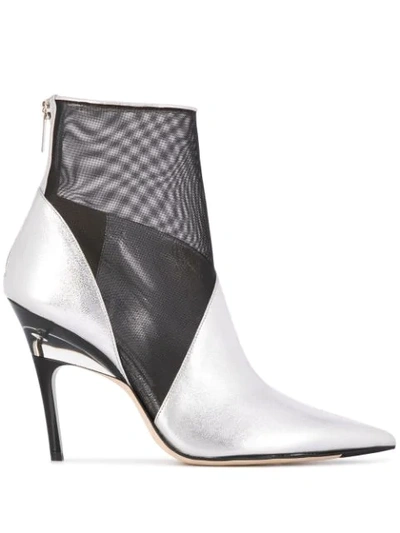 Shop Jimmy Choo Sioux 100mm Ankle Boots In Silver