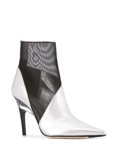 Shop Jimmy Choo Sioux 100mm Ankle Boots In Silver
