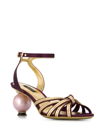 Shop Dolce & Gabbana Ornate Heel Sandals In Purple