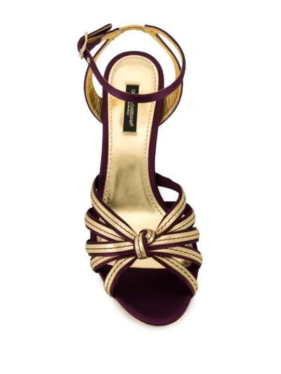 Shop Dolce & Gabbana Ornate Heel Sandals In Purple