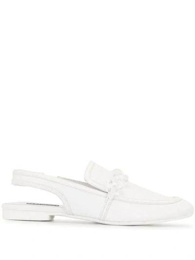 Shop Senso Slingback Chain-link Loafers In White