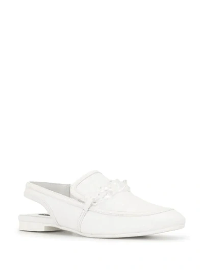 Shop Senso Slingback Chain-link Loafers In White