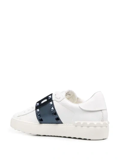 Shop Valentino Rockstud Open Low-top Sneakers In White
