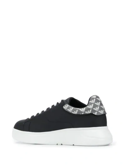 Shop Emporio Armani Logo Heel Counter Sneakers In Black