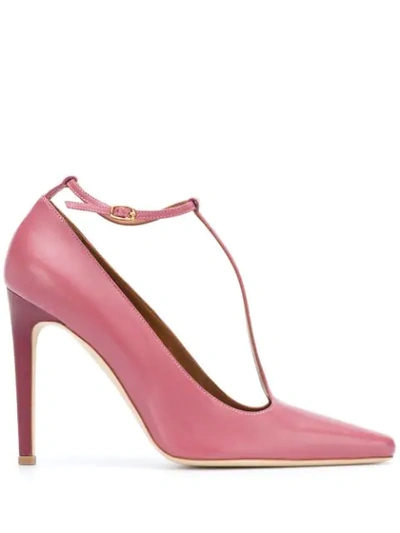 Shop Malone Souliers T-strap Pumps In Pink